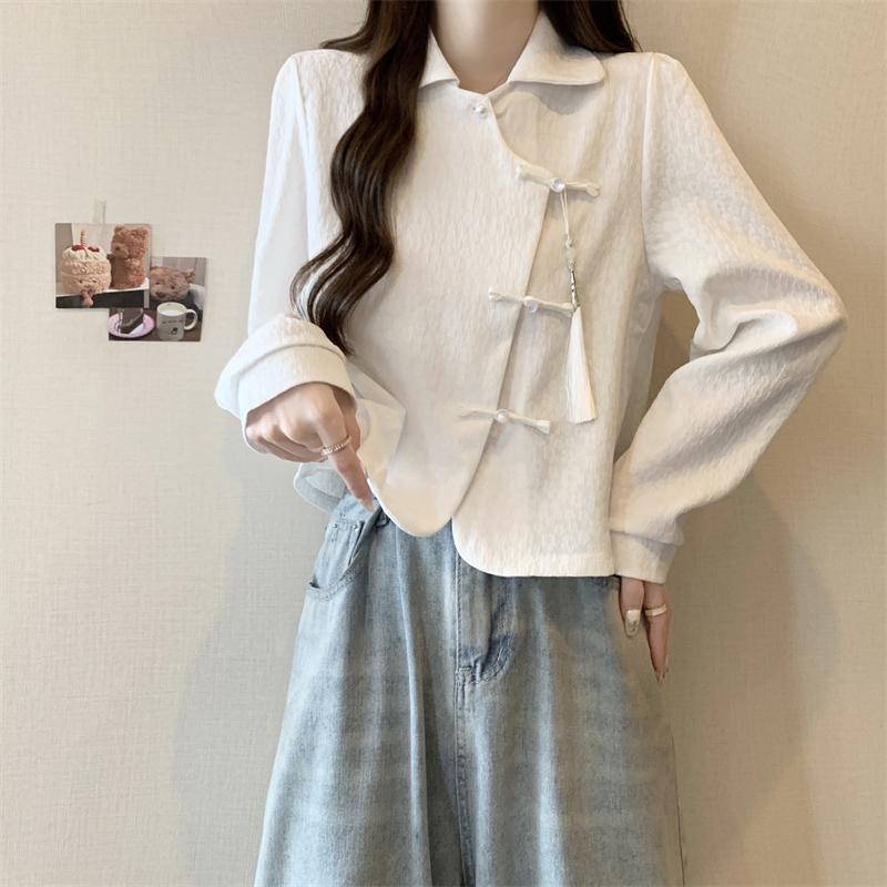 春 コーデ レディース ファッション オシャレ アイテム カワイイ コーデ シンプル きれい ナチュラル 上品カジュアル 用 大きいサイズ 長袖 シャツ 春先 レトロ ボタン ダウン カーディガン トップス