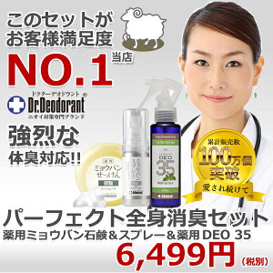 ミョウバンスプレーex 薬用ミョウバン石鹸ex 薬用DEO 35 パーフェクト全身消臭セット 送料無料（薬用デオソープEX アンダーアームスプレーEX デオサンジュウゴ） ドクターデオドラント 脇のニオイ 体臭 脇汗 足のにおい 加齢臭 【あす楽対応】