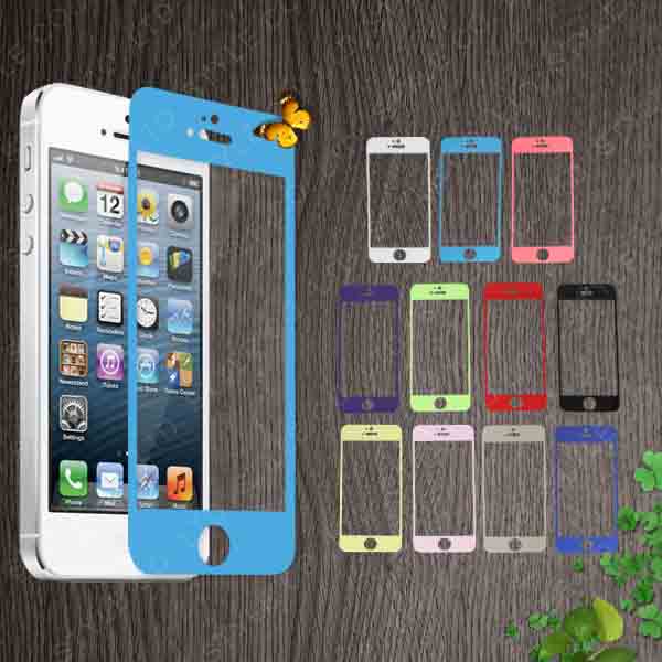 iPhone5/5S/5C強化ガラスフィルム11色【液晶保護】 iphone5/保護シート…...:life-life:10004478