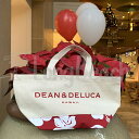 DEAN&DELUCA ディーンアンドデルーカ ロイヤルハワイアン クリスマス限定 ハイビスカス柄 トートバッグ【ハワイ限定】ホワイトxレッド / Sサイズ【ハワイ直輸入】【正規品】【asu】