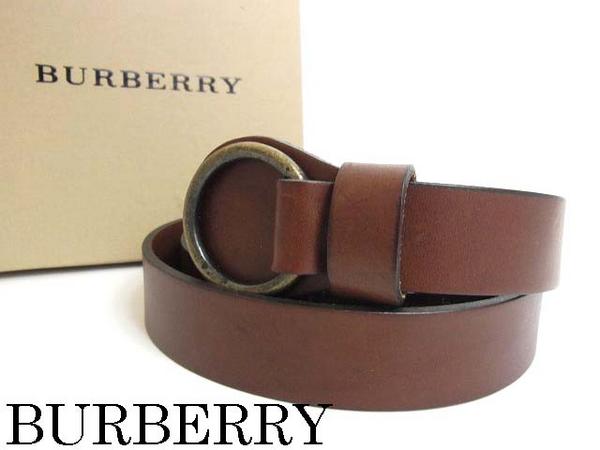 RM新品同様BURBERRY バーバリー レザーベルト ブラウン 0515【中古】