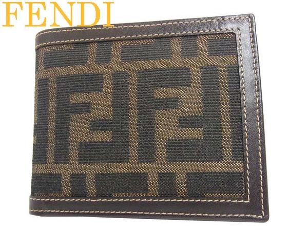 ◎RM本物FENDI フェンディ ズッカ柄 2つ折り財布 0252【中古】