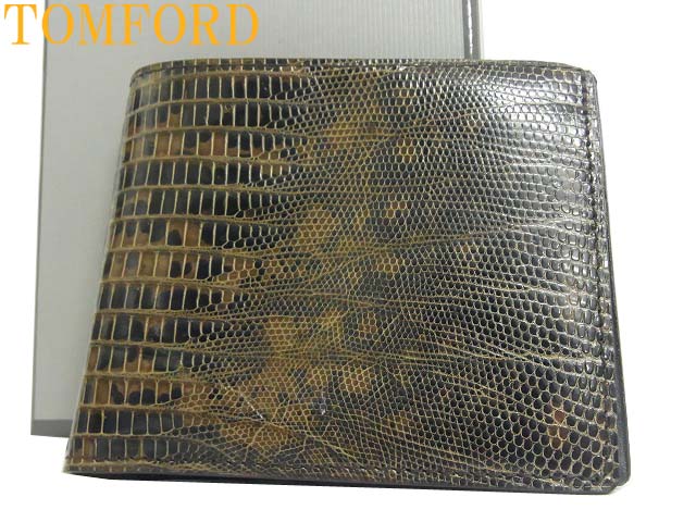 RM美品TOM FORDトムフォード リザード 2つ折り財布 札入れ0004【中古】