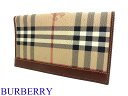 R■バーバリー BURBERRY 札入れ 長財布 チェック ベージュ 0156【中古】