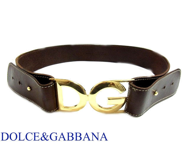 R■ドルチェ＆ガッバーナ DOLCE&GABBANA ベルト ブラウン 0148【中古】