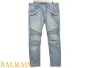 R正規BALMAINバルマンオム バイカー デニム ジーンズ メンズ0365【中古】BALMAIN HOMME パンツ ダメージ加工