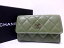美品 シャネル マトラッセ ラムスキン コインケース 緑 ココマーク 0529【中古】CHANEL