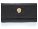 美品 ジャンニ ヴェルサーチ メデューサ レザー長財布 ブラック 0026【中古】Gianni Versace メンズ