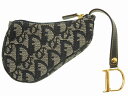 未使用 クリスチャン ディオール トロッター コインケース バッグ チャーム キャンバス ネイビー 0035【中古】Christian Dior ヴィンテージ