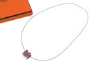 美品 エルメス カージュドアッシュ Hキューブ ネックレス パープル シルバー金具 0313 【中古】 HERMES