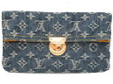 新品同様 ルイ ヴィトン モノグラムデニム ポシェット プラット ブルー M95007 クラッチバッグ バッグ LV 0106 【中古】 LOUIS VUITTON