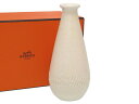 未使用 エルメス アンフォラ Hロゴ 花瓶 陶器 ホワイト 0376 【中古】 HERMES