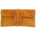 エルメス ジジェエラン ドブリス クラッチバッグ □K刻印 マスタードイエロー 黄 茶 セカンドバッグ 0020【中古】HERMES