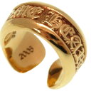 美品 クロムハーツ 22K スクロールラベルリング K22YG イエローゴールド 0165 【中古】 CHROME HEARTS