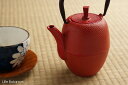 【プレゼント】【母の日ギフト】【ラッピング無料】【メッセージカード】【ギフト対応】南部鉄工房 ロジ Roji急須 ティーポット 筒型ハケメ 0.4L (41-15 RD) 赤