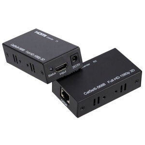 HDMI延長器 HDMI信号を60mまで延長可能 3D 1080P対応 音声対応 RJ45 LANケーブル使用延長 簡単配線 HDMIエクステンダーセット LP-HDMIRP60M 送料無料