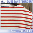 【SAINT JAMES / セントジェームス】　OUESSANT BORDER / ウエッソン・ボーダー /ボーダーバスクシャツ /ボーダーTシャツ ◆ECRU/TULIPE［生成り/赤］ 10P3Aug12