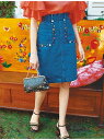 【SALE/45%OFF】Lily Brown メキシコ刺繍デニムスカート リリーブラウン スカート【RBA_S】【RBA_E】【送料無料】