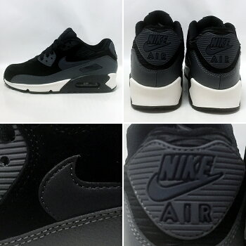 NIKEWMNSAIRMAX90LEATHERblk/m.hematite-d.gry-sl【ナイキエアマックス90レディース・サイズ】