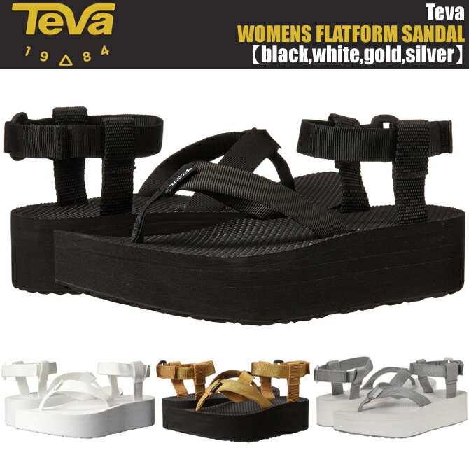 Teva WOMENS FLATFORM SANDAL black,white,gold,…...:limited-edt:10008247