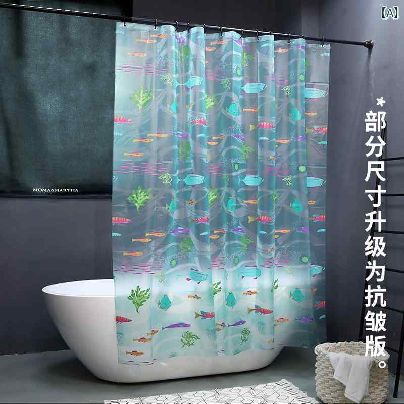 EVA シャワー カーテン 防水 厚手 防 カビ 浴室 暖かい 間仕切り 水中 世界.シンプルスタイル.カラフルカラーオシャレ