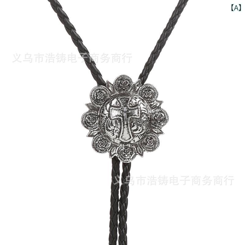 ボロタイ 男女兼用 ウエスタン デニム 十字架 幾何学模様 金属 領花 泰銀風 カジュアル(x100)