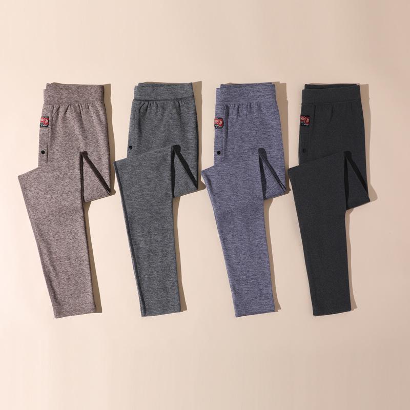 パンツ 男性用 ウール スリム 保温 インナー タイツ 無地 伸縮性 普段使い 部屋着 秋冬(x3)