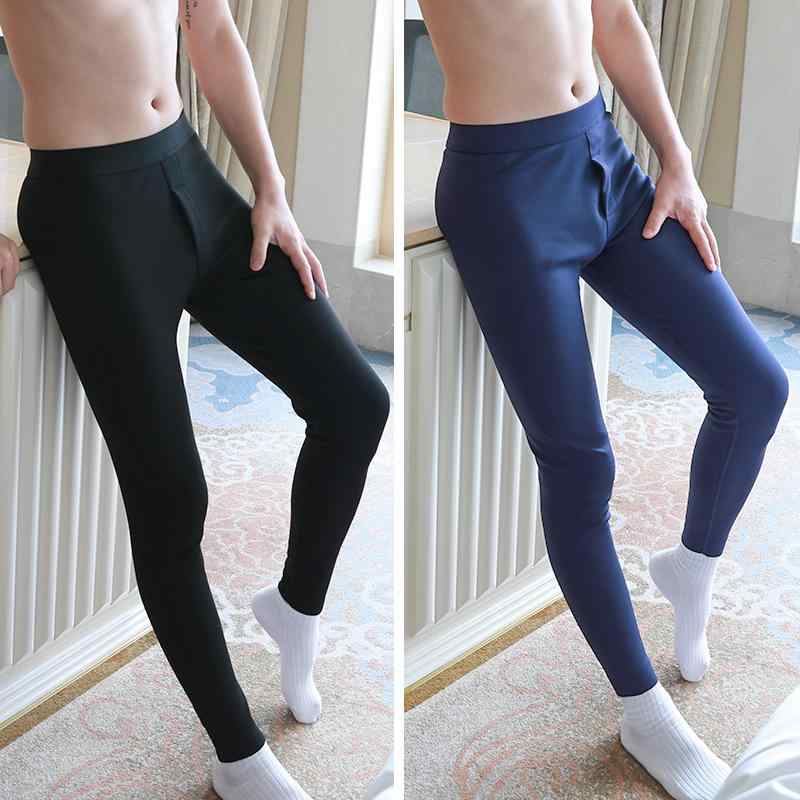 パンツ メンズ 男性用 あったかインナー タイツ スパッツ レギンス 伸縮 ストレッチ 無地 保温 肌着 部屋着 中厚手 秋冬 ブラック ネイビー グレー(x2)