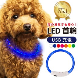 【楽天1位】高評価★4.4 犬 首輪 光る 光る首輪 カラー ペット 猫 LED ライト リード 光 点灯 点滅 蛍光 小型犬 中型犬 大型犬 USB充電式 夜 散歩 安全 事故防止 安全グッズ <strong>ペット用品</strong> ドッググッズ 犬用品 便利 簡単 サイズ調整可 S M おしゃれ かわいい 繰り返し リノウル