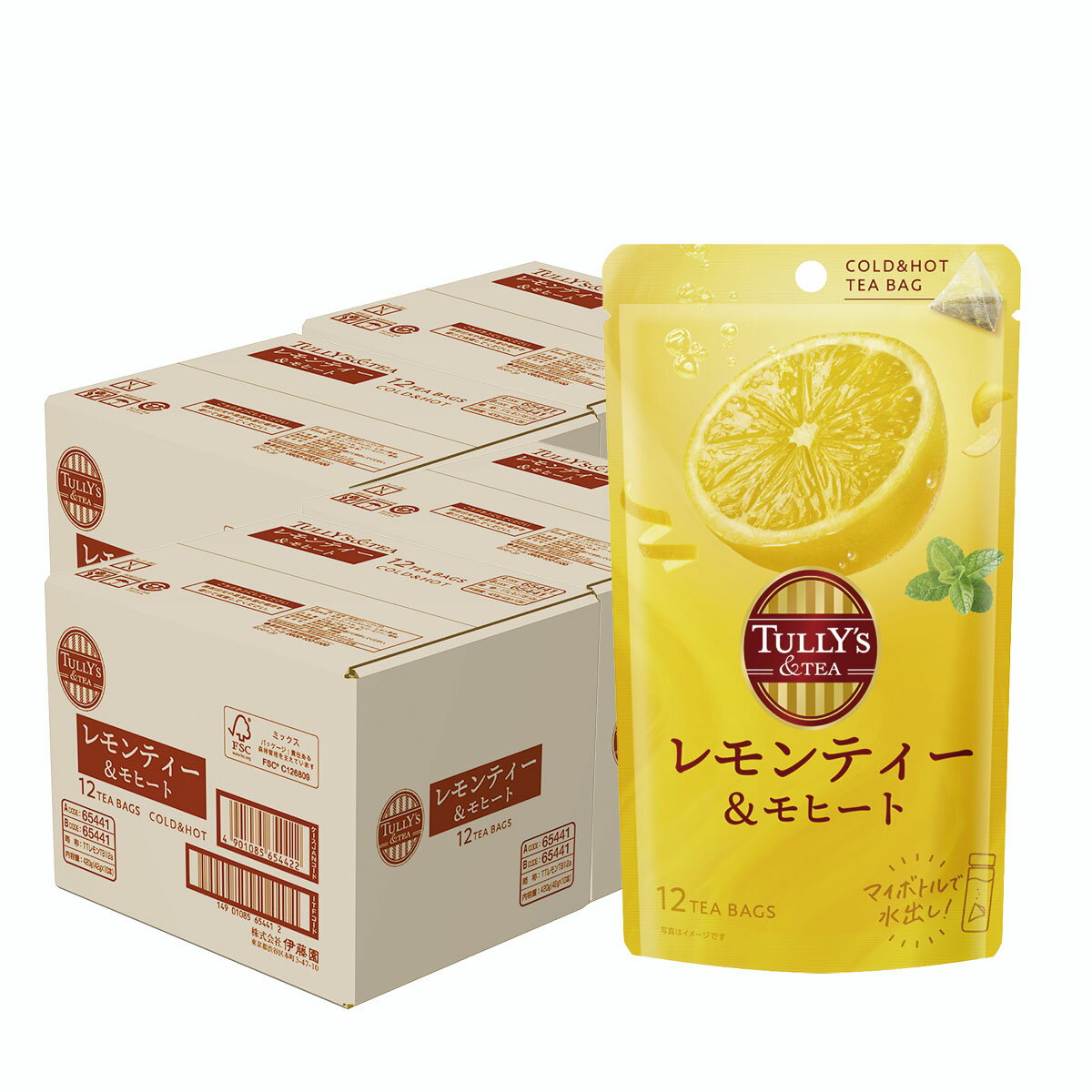 【送料無料】伊藤園 TULLY’S &TEA レモンティー&モヒート 42g(12袋)×40個 紅茶 ティーバック 水出し お湯だし