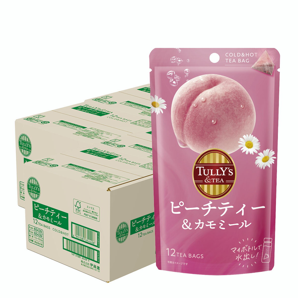 【送料無料】伊藤園 TULLY’S &TEA ピーチティー&カモミール 36g(12袋)×40個 紅茶 ティーバック 水出し お湯だし