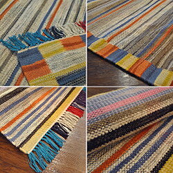 ラグマットラグカーペット絨毯刺繍キリム柄ファブリックトライバル約140cm×200cm【オリエンタルキリム刺繍じゅうたん絨毯玄関】【中型商品】【◎】