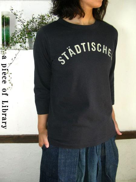 a piece of Library ア ピース オブ ライブラリー 度詰天竺 STADTISCHES 7分袖Tシャツ