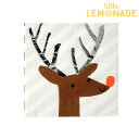 あす楽!【Meri Meri】裏ストライプ トナカイのイラストがデザインされたペーパーナプキン 16枚入り【Christmas クリスマス Xmas クリスマスパーティー 使い捨て テーブルウェア パーティー ホームパーティー 紙ナプキン】