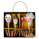 SALE★あす楽!【Meri Meri メリメリ】ハロウィン ピック&ケース カップケーキキット【魔女・パンプキン・ゴースト・がいこつ イラストピック マフィンカップ 製菓 ベーキングカップ デコケーキ】【デコ弁 キャラ弁 おかずケースにも】 リトルレモネード