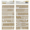 あす楽!【American Crafts】アルファベット&数字シール ゴールド ラメ ステッカー ミニサイズ ぷっくりシール 文字シール 細長フォント【ラッピング デコ DIY スクラップブッキング 英語 記号】