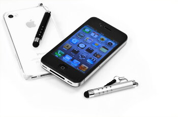 【アクセサリータッチペンL】iPad2、iPhone4S、iPodtouch、スマートフォン(スマホ)対応タッチパネル専用ストラップタッチペンドット柄がアクセント!使わないときはストラップに!