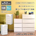 木製天板 木天板 収納ケース プラスチック 引き出し 日本製 幅52cm 奥行45cm 5段 彩525【リップスWP525】ほこりの入りにくい壁タイプ 不透明タイプ クローゼット 押入れ 衣類収納 衣装ケース PPケース おしゃれ 新生活 子供部屋 寝室 巣ごもり