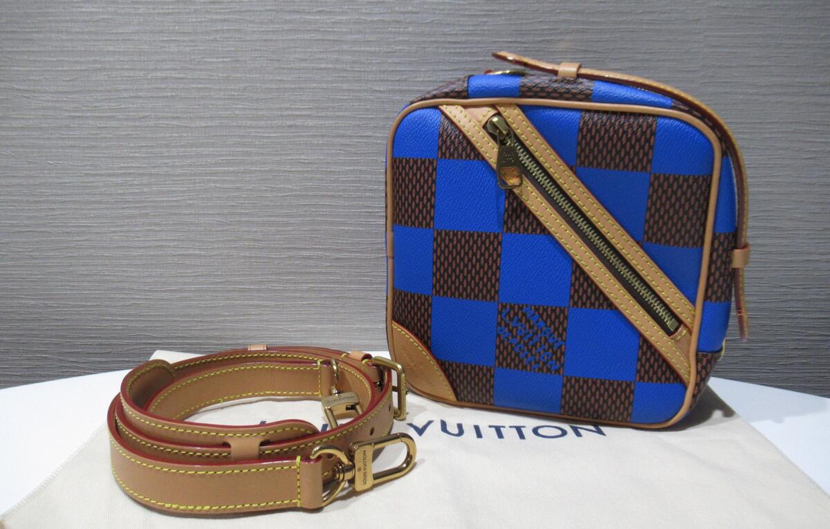 ルイヴィトン LOUIS VUITTON チェス・メッセンジャー N40547 ダミエ ブルー ショルダー 中古 ランクAB