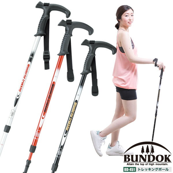 【5000円以上送料無料】BUNDOK トレッキングポールシステム2 /BD-451/メーカー：（株）カワセ/登山用品、トレッキングポール 山登り、ハイキング、ウォーキング、山歩き、登山、スティック、アンチショック、ストック、杖、棒