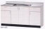 【数量限定特別価格】高級流し台中央水槽 W1500×550×800(890)mm S-150S ホワイトのみ