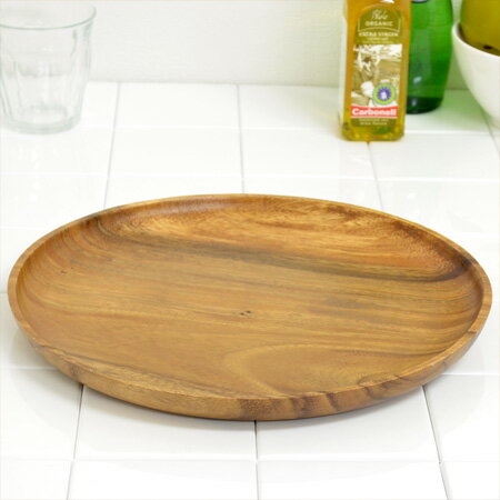 アカシア プレート 大皿 丸皿 木製 30cm 食器 （ お皿 丸型 ウッドプレート ウッド ナチュ...:livingut:10040151