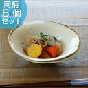 たわみ丸鉢 和食器 錆粉引 変形皿シリーズ 美濃焼 日本製 磁器 同柄5個セット ( 食器 皿 和皿 食洗機対応 和風 電子レンジ対応 おしゃれ 和モダン 和 器 中皿 小鉢 中鉢 丸鉢 丸皿 )
