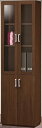 大切な蔵書をしっかり収納するドアタイプガラス扉収納書棚 グレチア GRT-1955DG DK 茶色