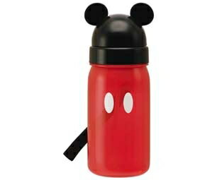 子供用水筒　ミッキーマウス　ストロー付　350ml　プラスチック製　キャラクター