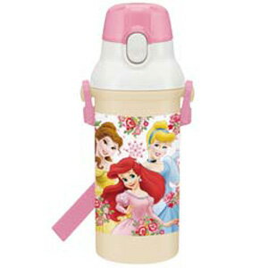 子供用水筒　ディズニープリンセス　直飲みプラワンタッチボトル　480ml　プラスチック製　キャラクター