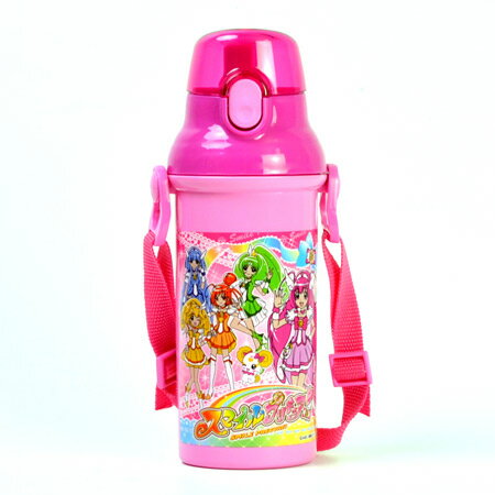 子供用水筒　スマイルプリキュア！　直飲みプラワンタッチボトル　480ml　プラスチック製　キャラクター