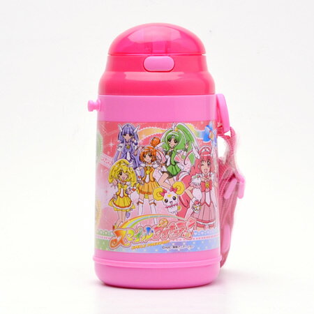 子供用水筒　スマイルプリキュア！　ストロー付　400ml　保冷　プラスチック製　キャラクター