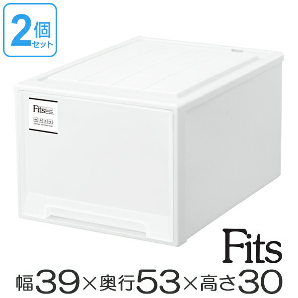 収納ケース Fits フィッツ フィッツケース ホワイト フィッツケースクローゼット L-53 2個セット MONO モノ （ 送料無料 収納 収納ボックス 衣装ケース 押入れ収納 スタッキング 引出し 天馬 日本製 衣類ボックス 奥行き53 幅39 約 幅40 ）