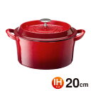 ボン・ボネール ココット 20cm レッド #3630 IH対応 鋳物 ホーロー鍋 BONNE BONHEUR イシガキ産業 赤